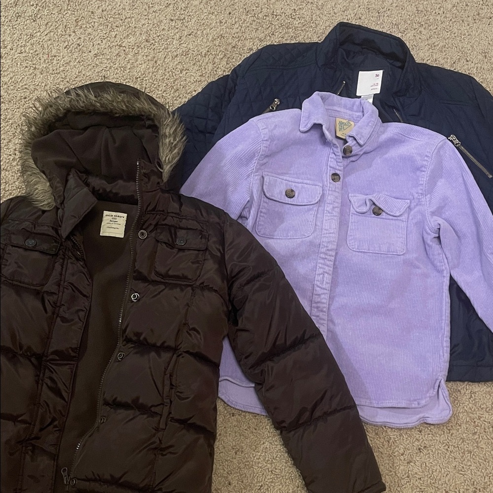 Heavy to light girls coats